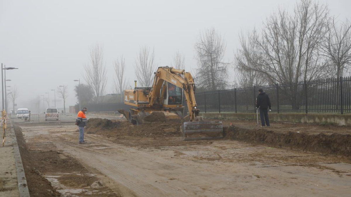 Les obres de prolongació del carrer Roure, a Ciutat Jardí.