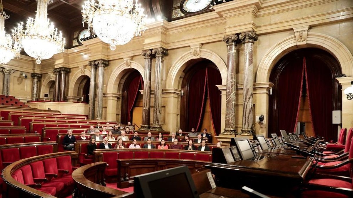 Diputados de Cs, ayer en el Parlament de Catalunya.