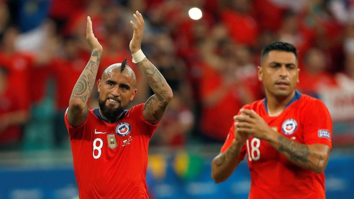 Arturo Vidal, con la selección de Chile ya está en cuartos de final de la Copa América.