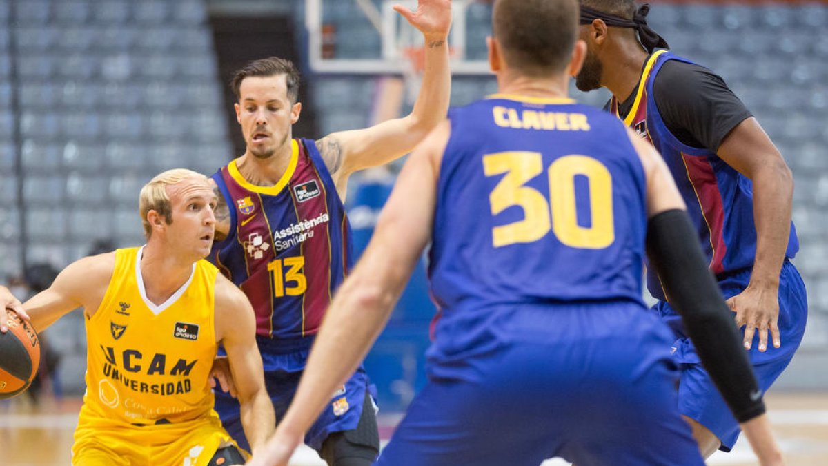 Conner Frankamp, una de les incorporacions de l’UCAM Múrcia, va ser un malson per als jugadors de Saras Jasikevicius.