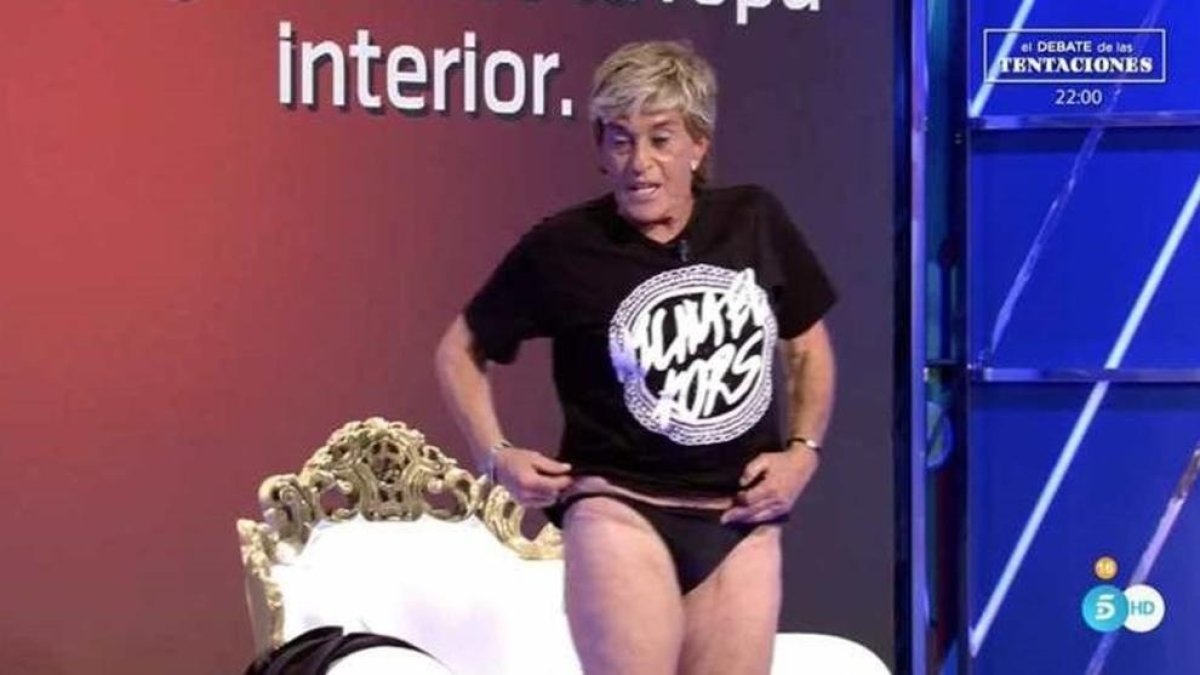 Chelo, en calces, a ‘Sálvame’.