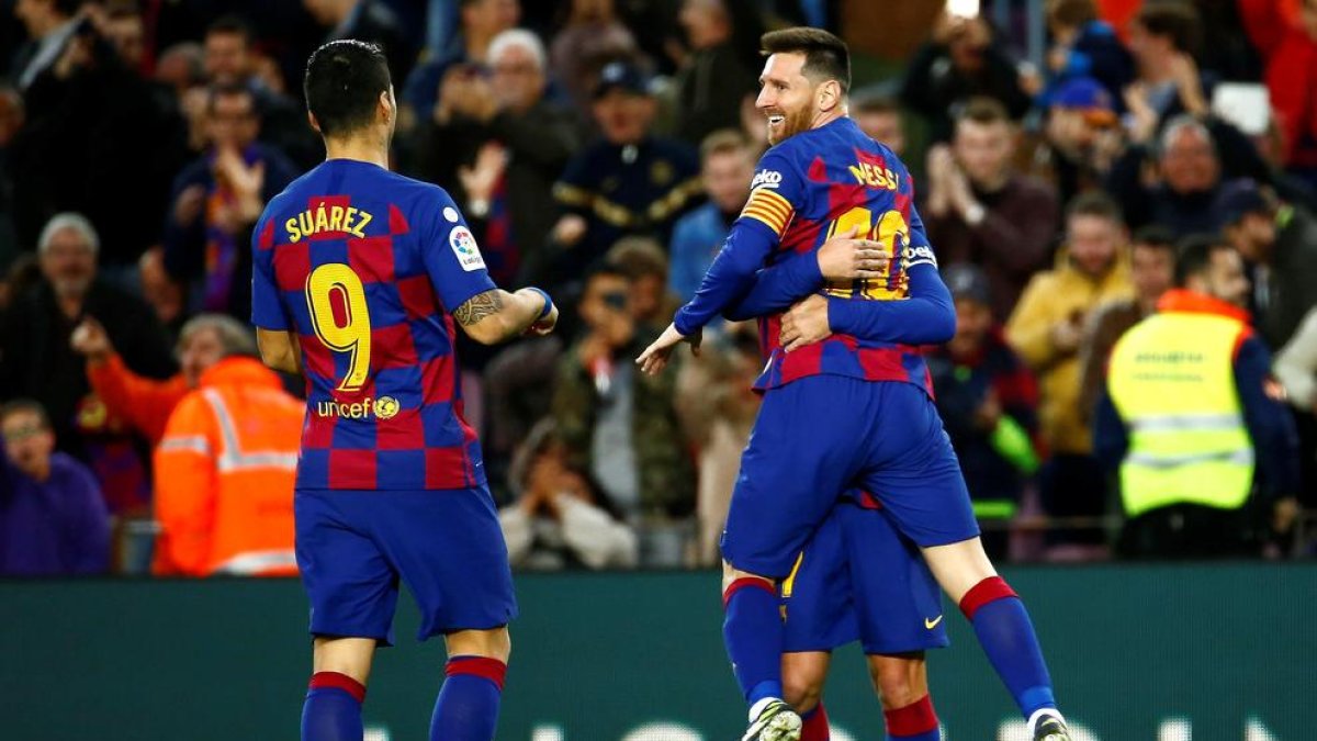 Messi celebra un gol durant un partit recent.