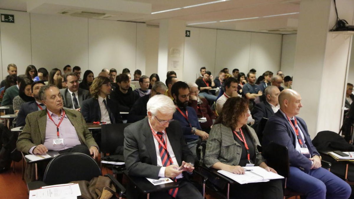 La sala de conferències del Col·legi d’Advocats, durant la jornada.