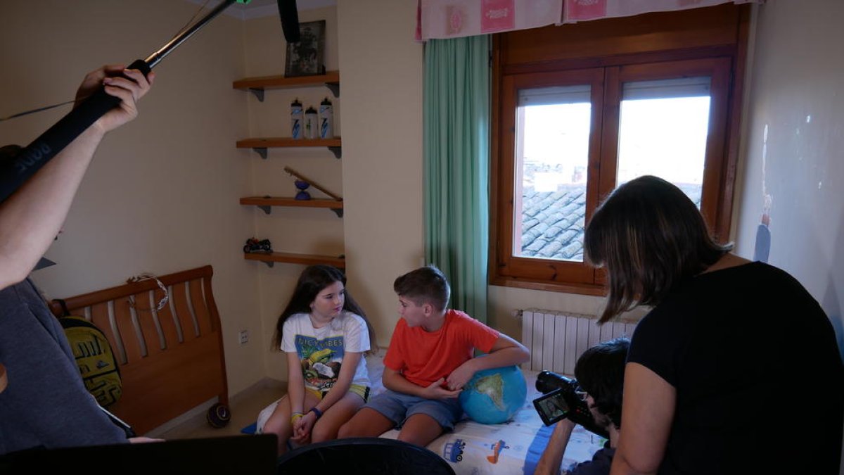 Rodaje del cortometraje ‘Querida Clara’, con sus dos protagonistas.