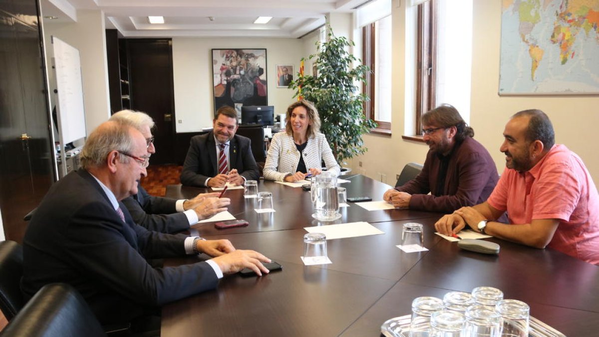 Reunió d’ahir entre Chacón i el Consell Català de l’Empresa.