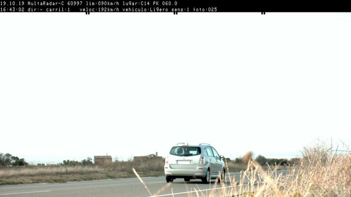 Enxampat a 192 km/h per la C-14 al seu pas per Ciutadilla