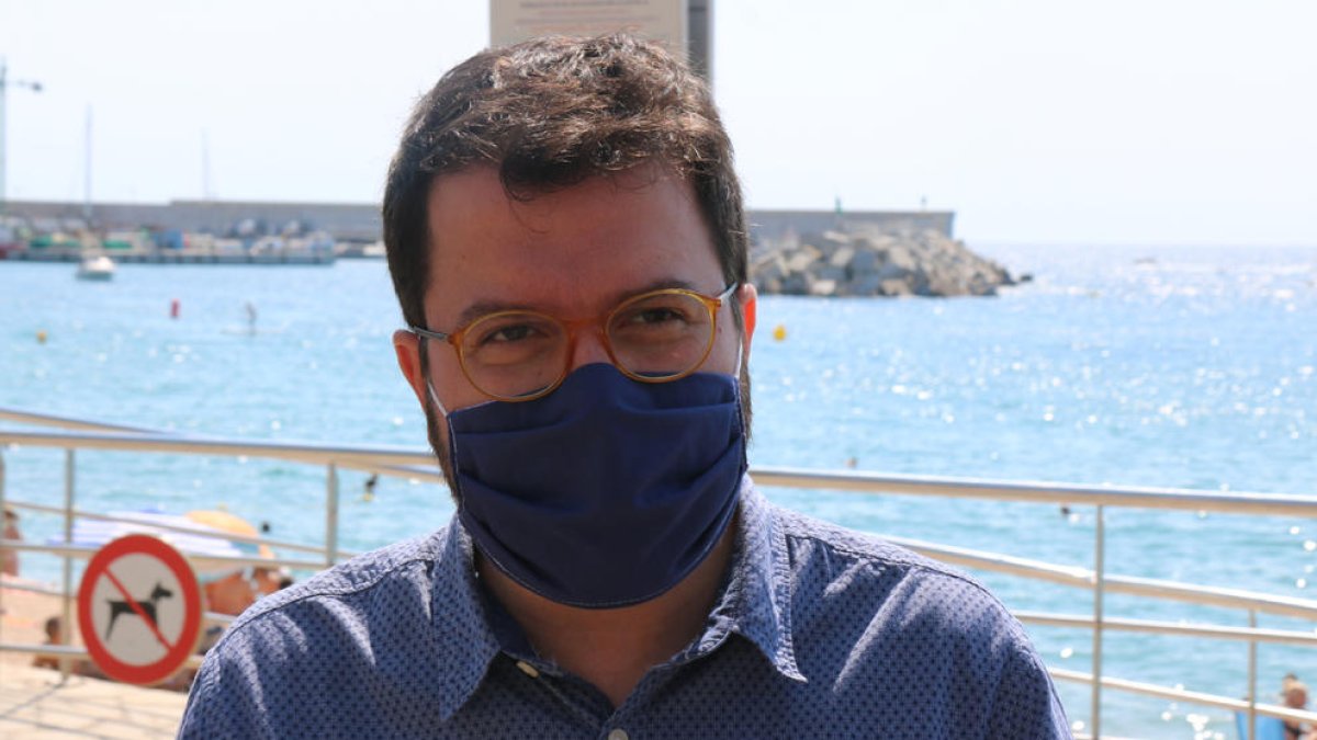 El vicepresident del Govern, Pere Aragonès, ahir a Blanes.
