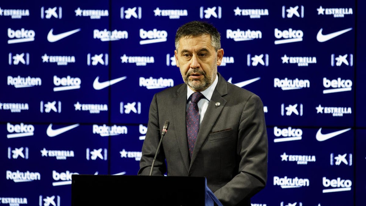Josep Maria Bartomeu va oferir ahir una roda de premsa telemàtica després de la reunió de la directiva.