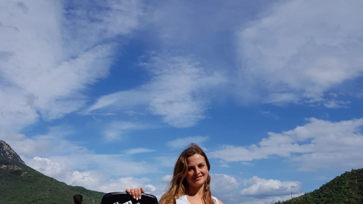 Cristina Riu tras terminar segunda en el Campeonato de España.