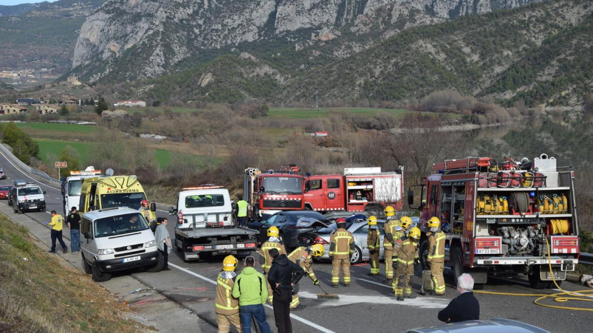 Cortada una hora y media la C-14 por el accidente de Coll de Nargó