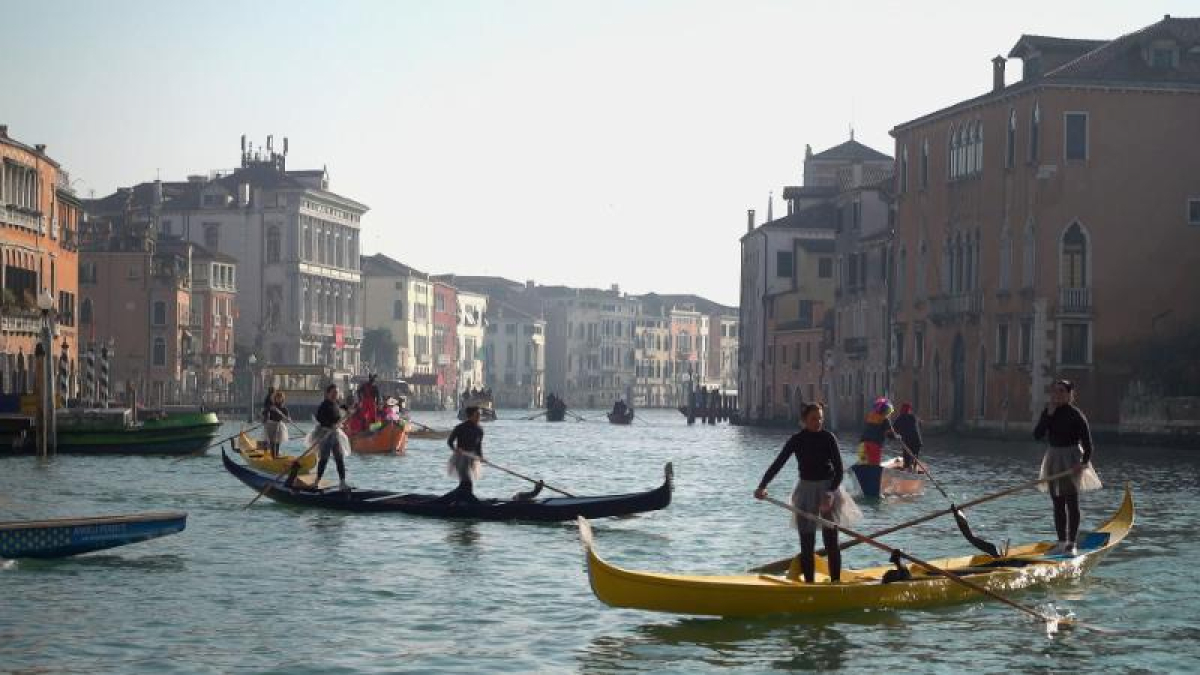 Los famosos canales de Venecia, en los días previos al Carnaval.