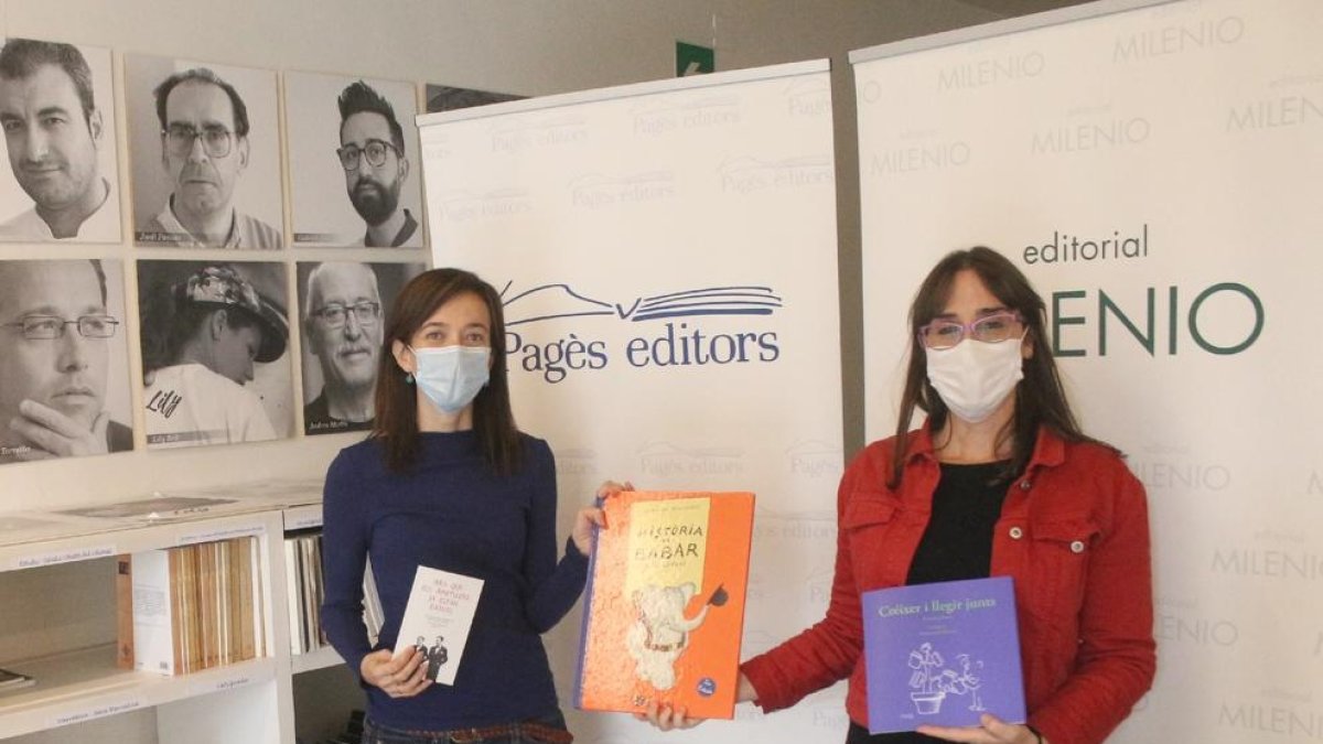 Eulàlia Pagès y Joana Soto, ayer en la sede de Pagès Editors.