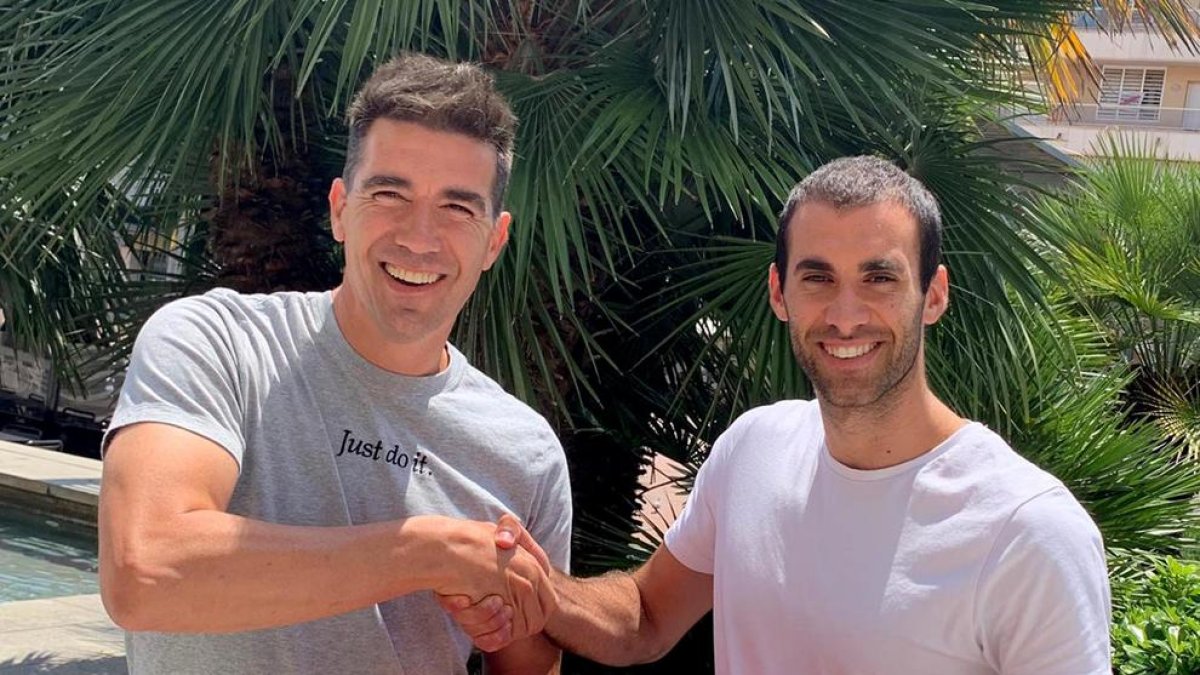 Josep Maria Marcé ‘Pep’ junto al directivo Pep Boté.