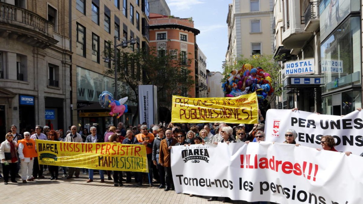 Imatge d’arxiu d’una de les mobilitzacions del col·lectiu de pensionistes.