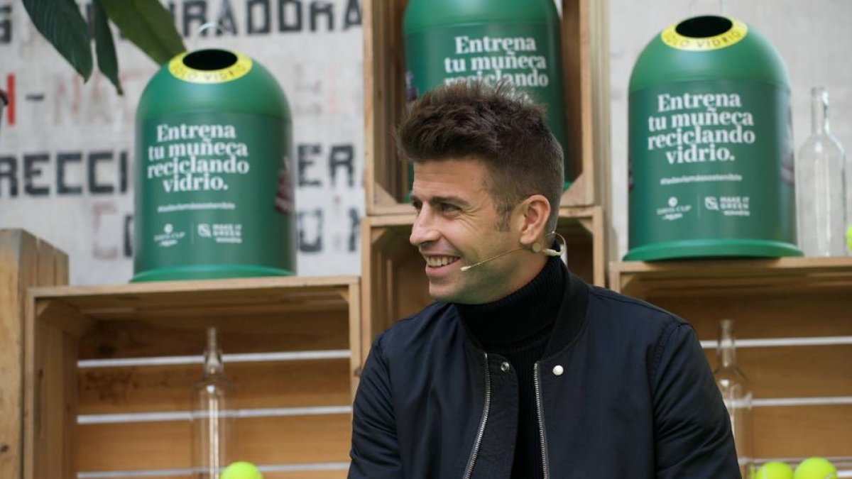 Gerard Piqué, ayer durante la presentación de la Copa Davis.