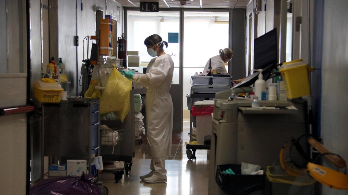 Imagen de la planta Covid del hospital de Palamós en una imagen de ayer.