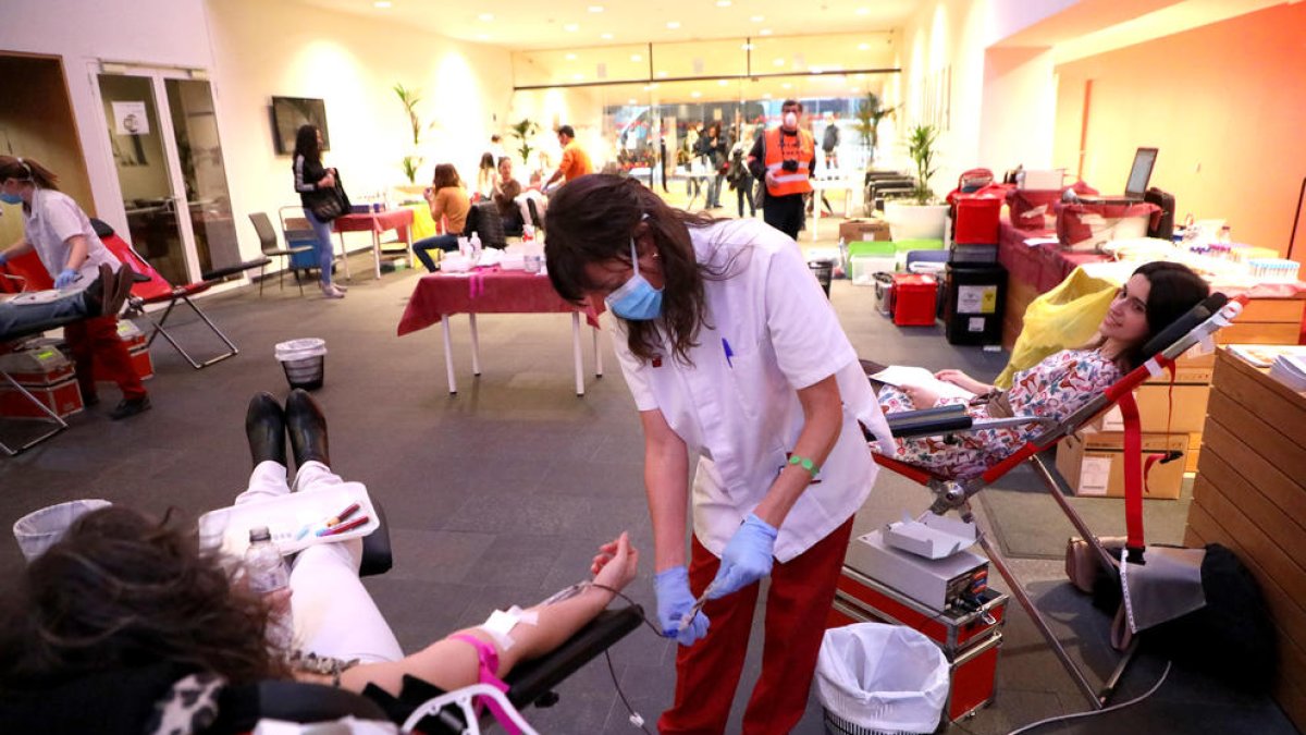 Imatge d'arxiu d'una campanya de donació a La Llotja de Lleida.