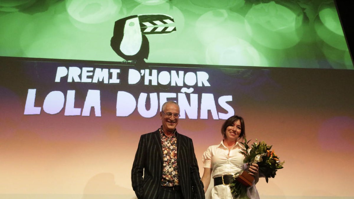 El director Lluís Miñarro i l’actriu Lola Dueñas, últimes estrelles de la Mostra de l’any passat.