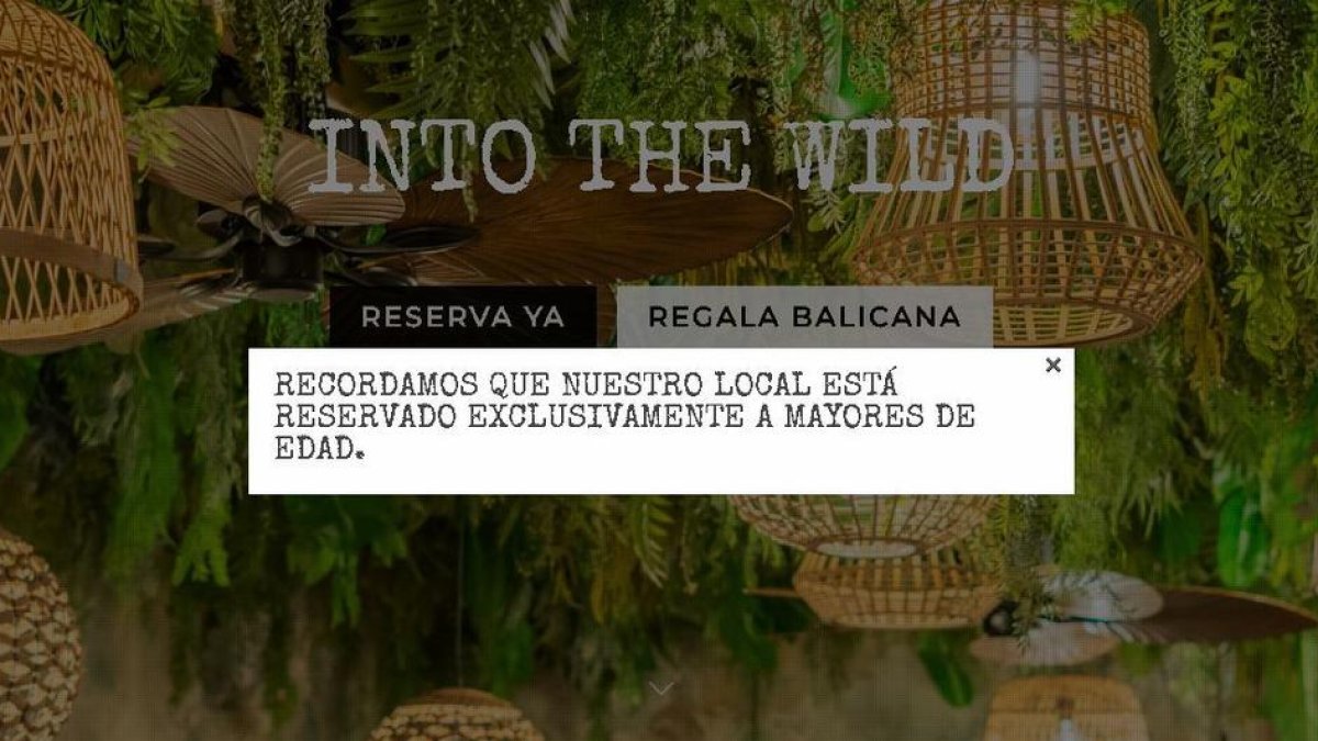 El missatge al web del restaurant.