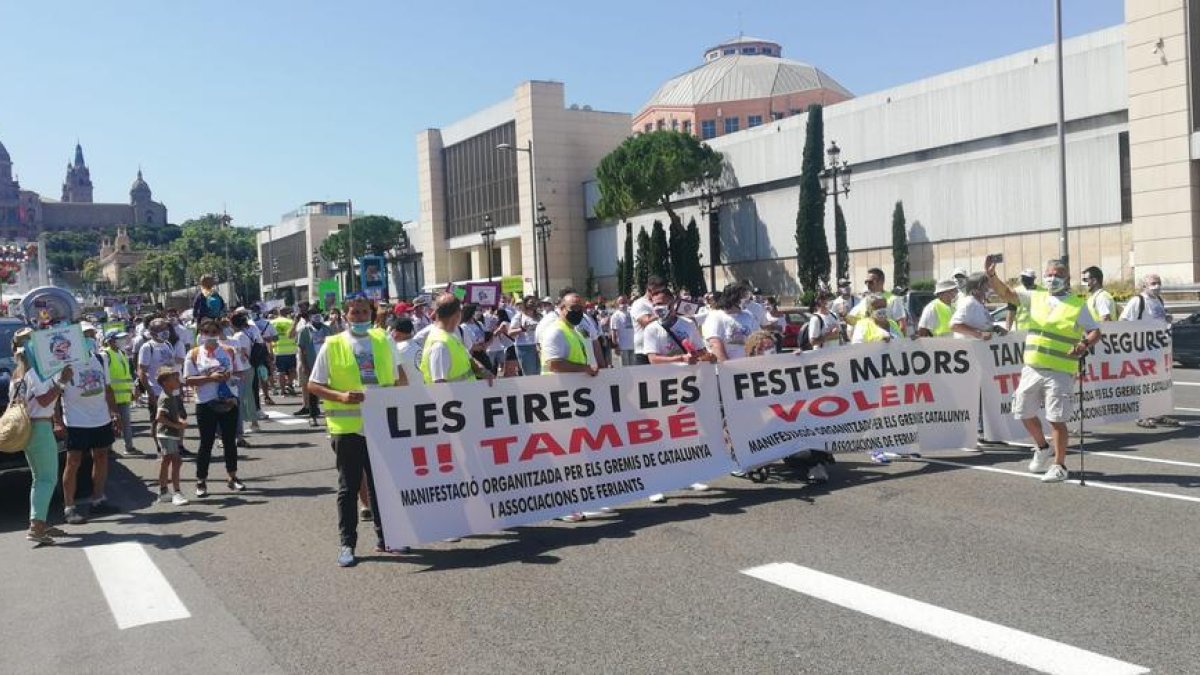 Moment de la manifestació a Barcelona.