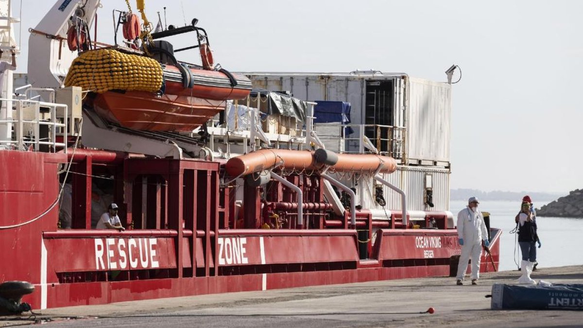 El vaixell de rescat de SOS Méditerranée, ‘Ocean Viking’.