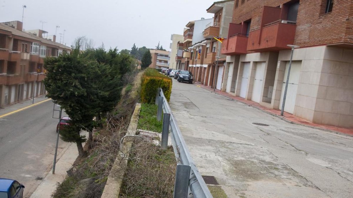 Vista de las calles Bormio y Seré y el talud en el que se actuará.