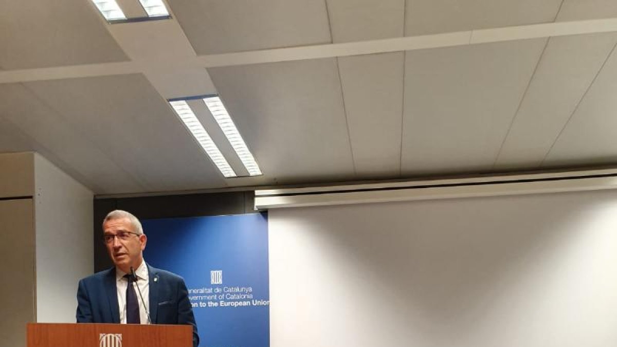 El síndic Francés Boya, a l’acte celebrat ahir a Brussel·les.