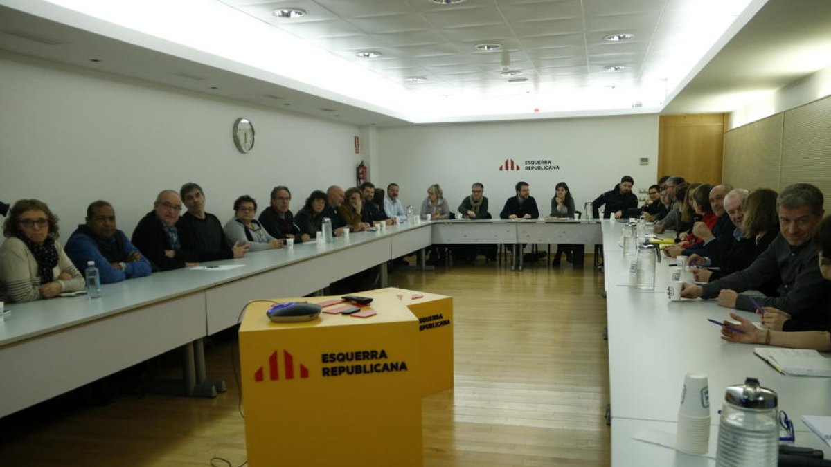 Un moment de la reunió de l'Executiva Nacional d'ERC.