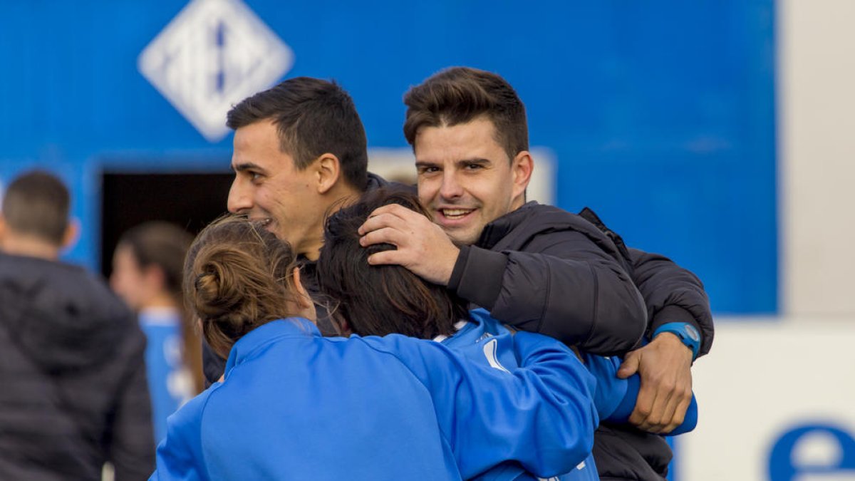 El técnico del AEM, Roger Lamesa, tras un partido de esta temporada.