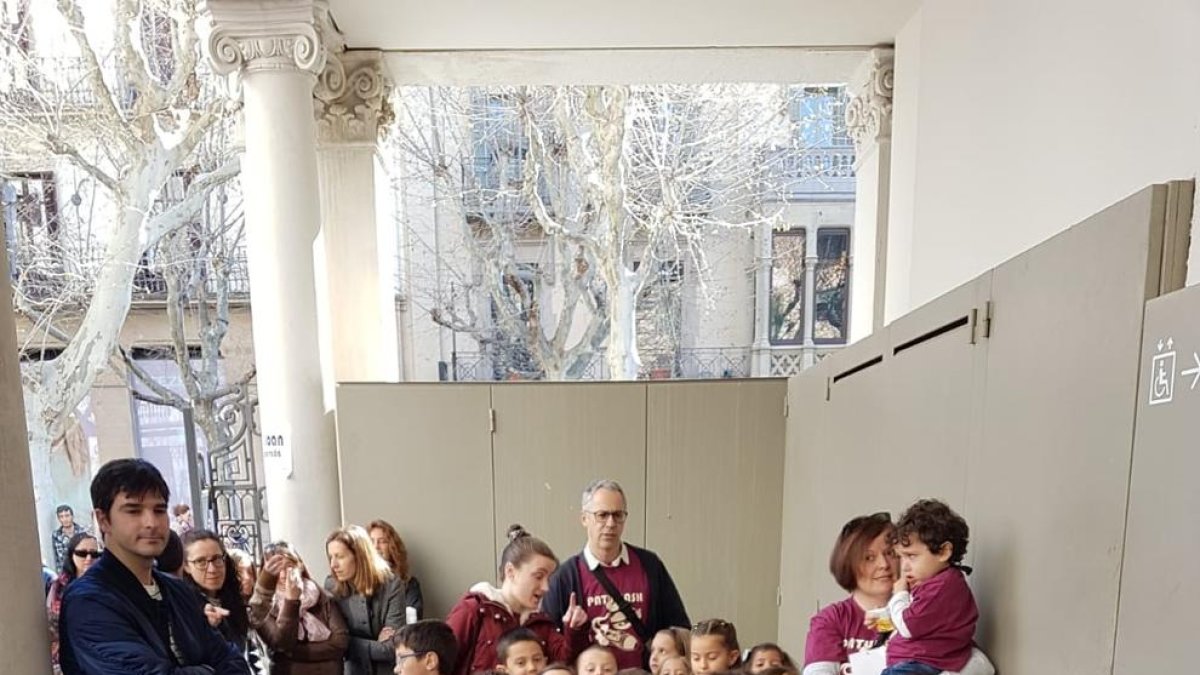 Alumnos de la Escola Municipal de Música, el domingo en Manresa.
