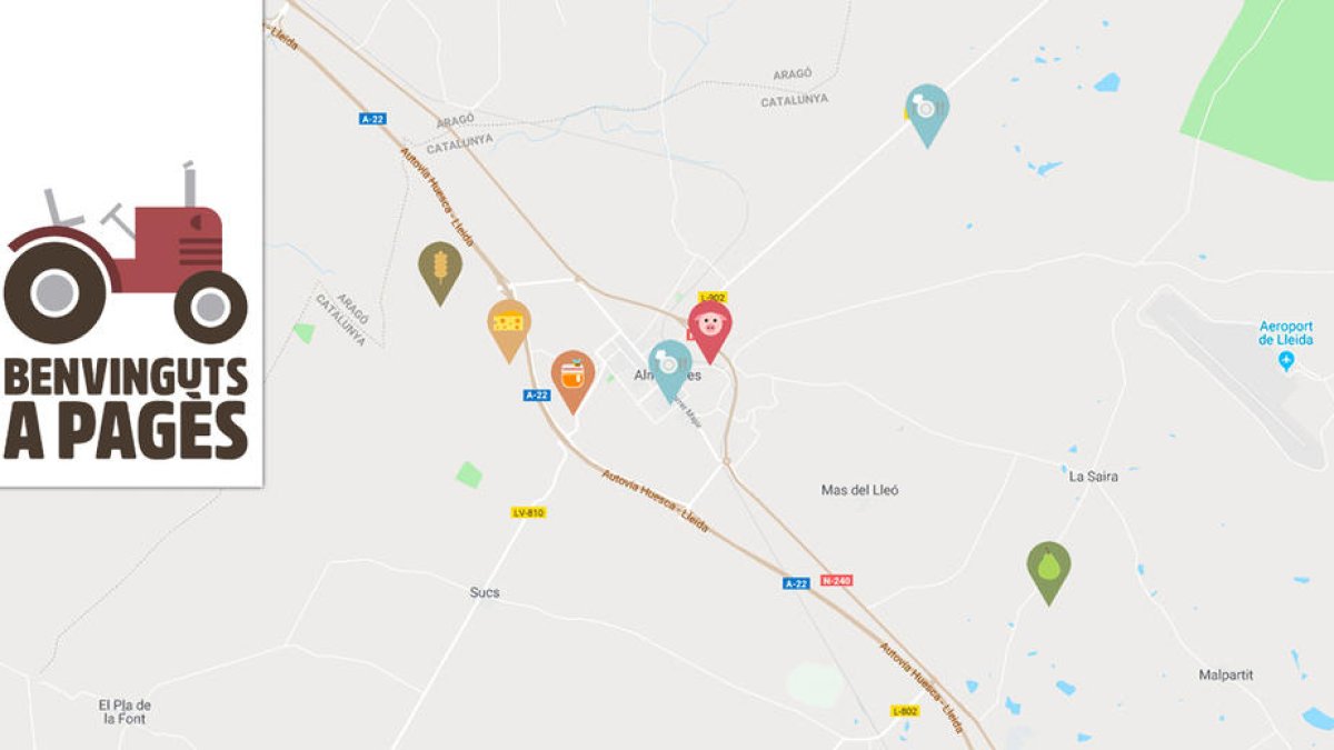 Imatge de la ruta per Almacelles de Benvinguts a Pagès