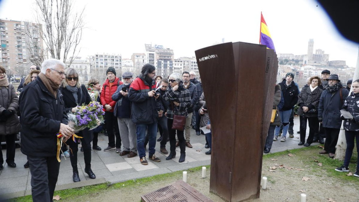 Vista del monument a les víctimes de l’Holocaust a Lleida.