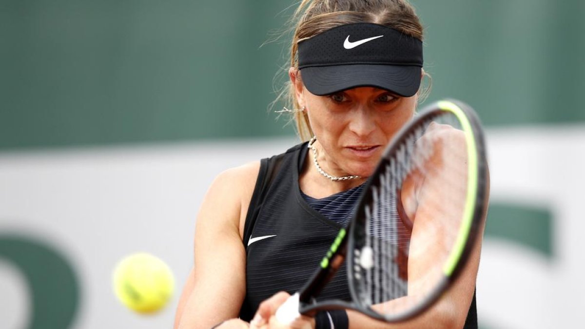 Badosa, durante un lance del partido de ayer ante la montenegrina Danka Kovinic.