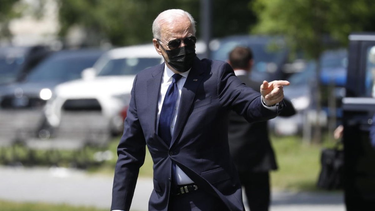 El presidente de EEUU, Joe Biden, a su llegada a Tulsa.