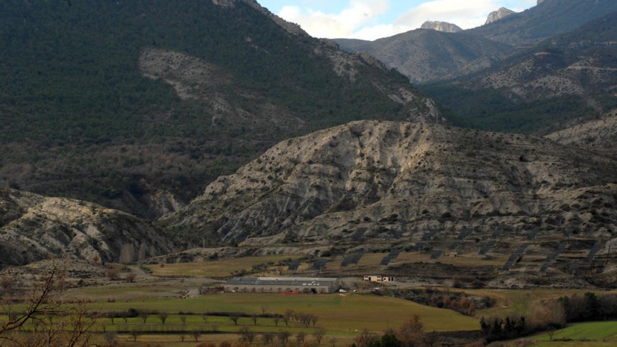 Vista de los terrenos del futuro polígono de Organyà.