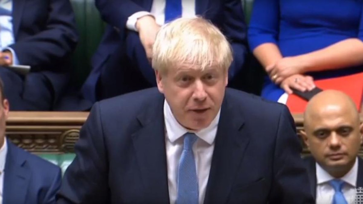 El primer ministro británico, Boris Johnson, ayer.