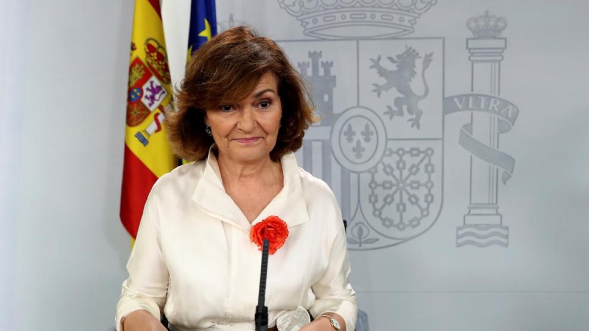 La vicepresidenta del Gobierno en funciones, Carmen Calvo.