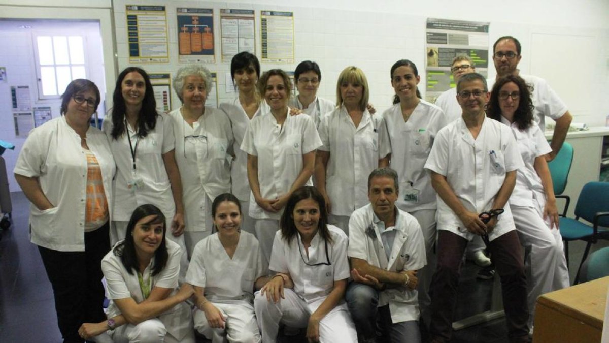 Foto de familia del equipo de la Unidad Sociosanitaria del hospital Santa Maria.