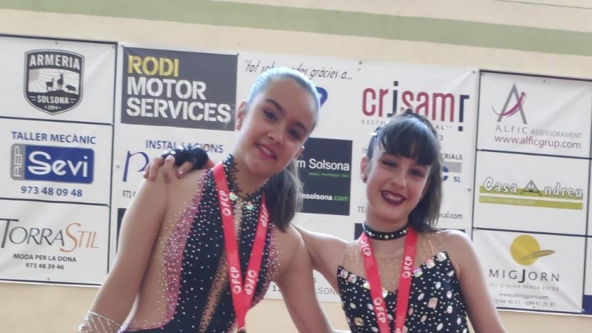 Las patinadoras del CPA Mollerussa que subieron al podio.