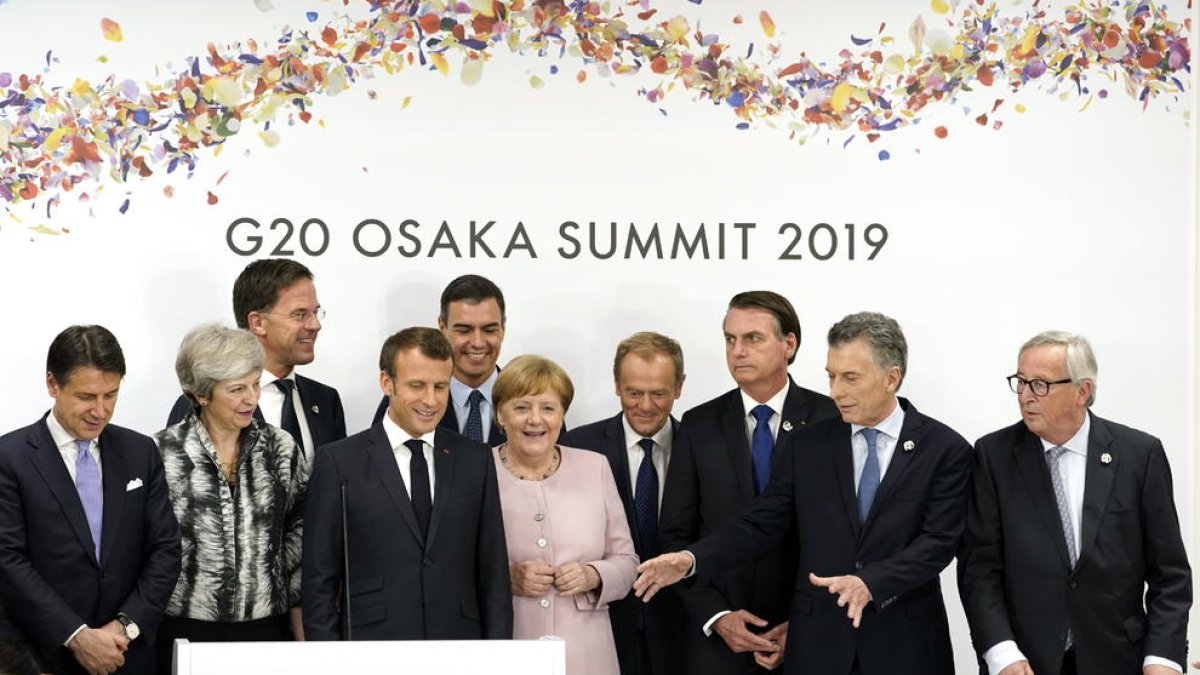 Mandatarios europeos y sudamericanos al anunciar el acuerdo comercial entre la UE y Mercosur.