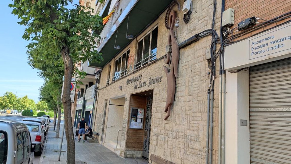 La façana de l’església parroquial de Sant Jaume a la ciutat de Lleida.