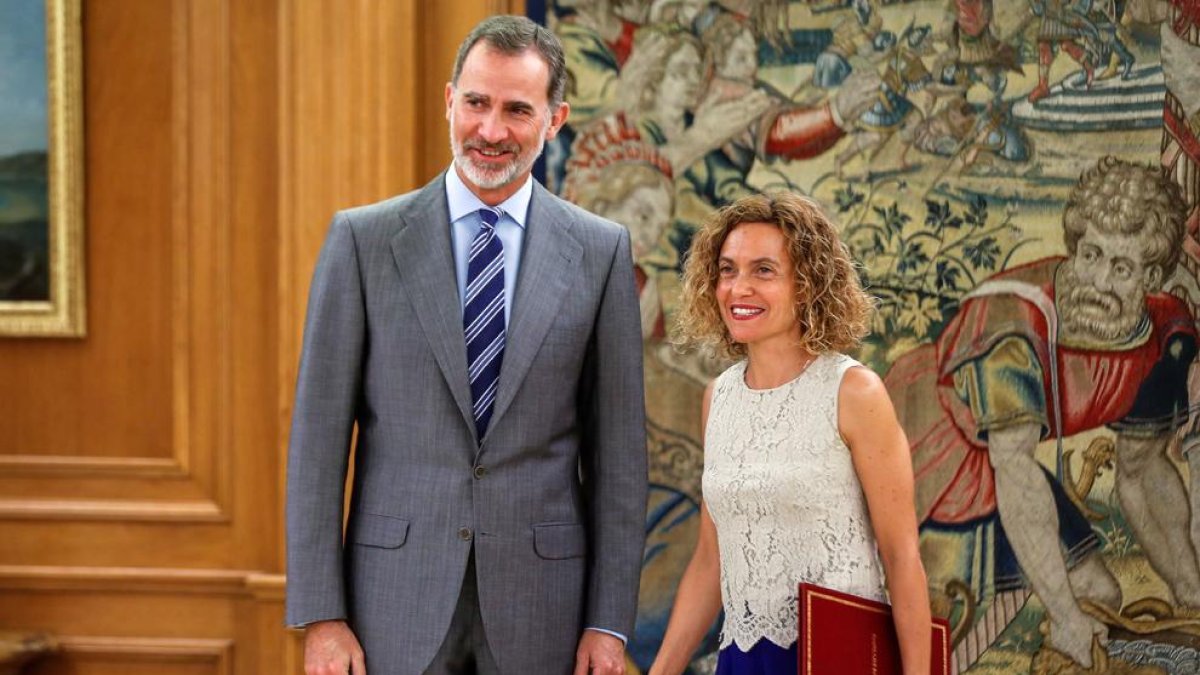 El rei va rebre ahir la presidenta del Congrés, Meritxell Batet, després de la fallida investidura.