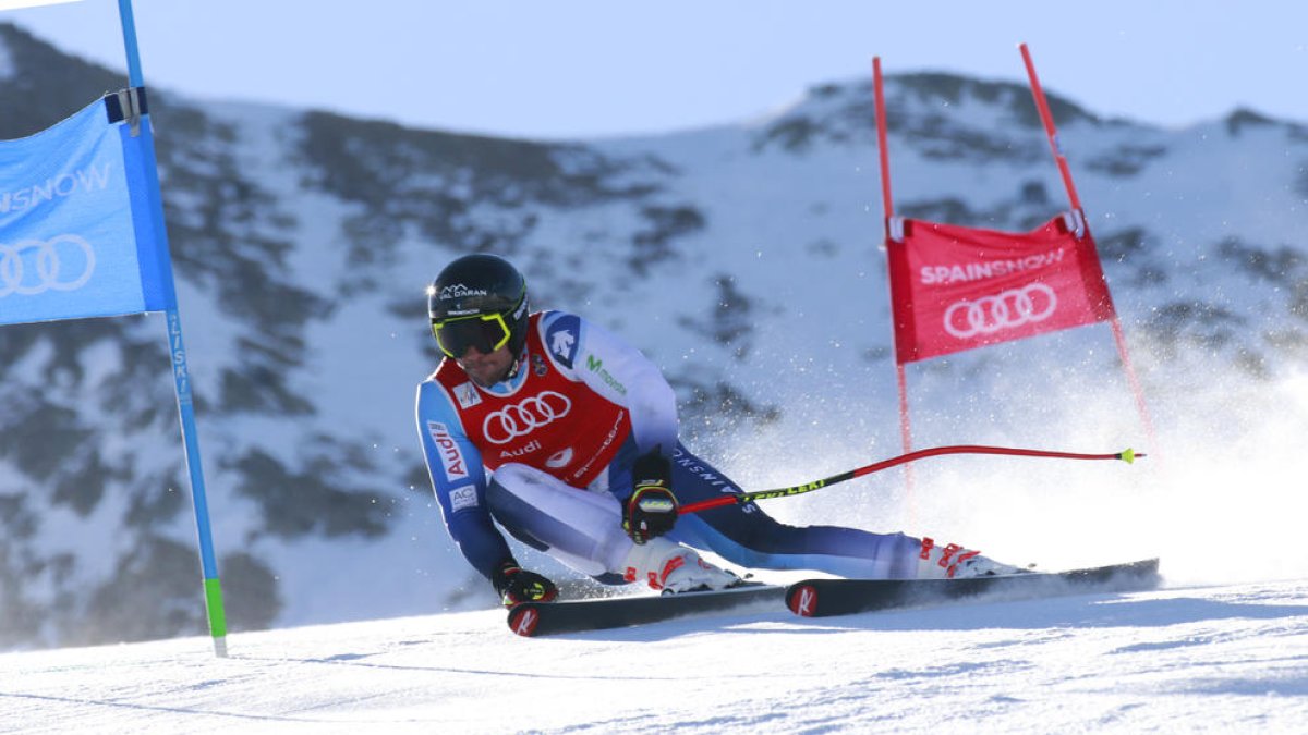 El aranés Àlex Puente, ayer en las pistas de Baqueira.