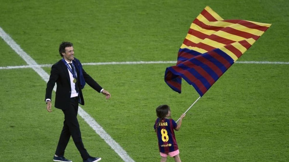 Luis Enrique, en una imagen de archivo con su hija Xana.