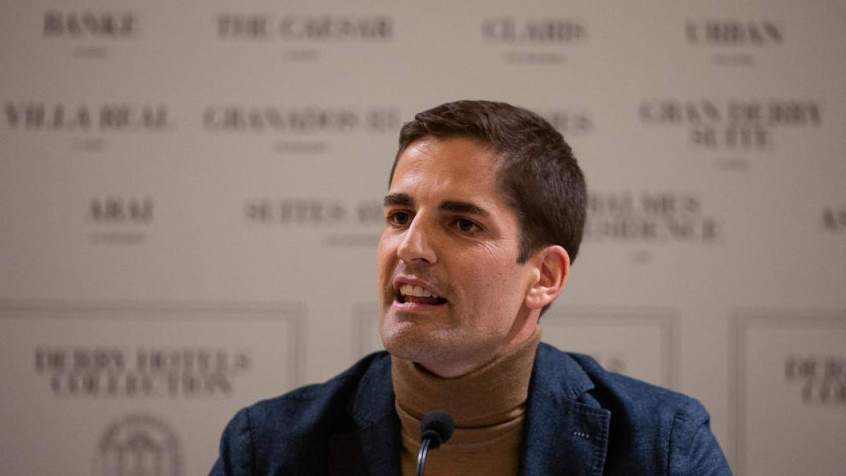 Robert Moreno, durant la roda de premsa que va oferir a Barcelona per donar la seua versió.