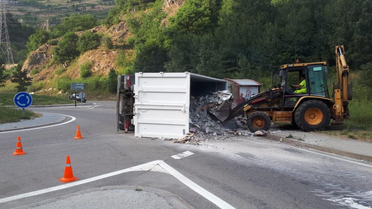 Accidente del pasado martes en la N-230 en Vielha.