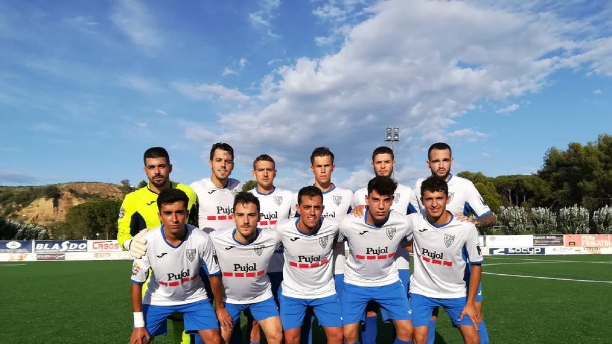 El once inicial que presentó el Mollerussa ayer en Fraga.