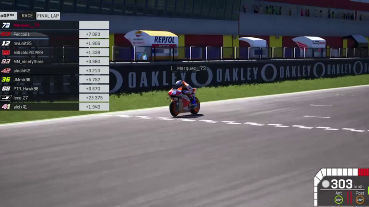 Àlex Márquez cruza la línea de meta de manera virtual en el primer Gran Premio #StayAtHome.