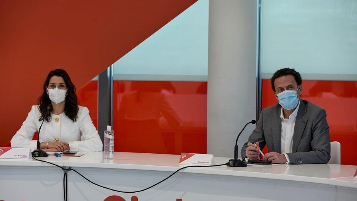 Inés Arrimadas i Edmundo Bal, ahir.