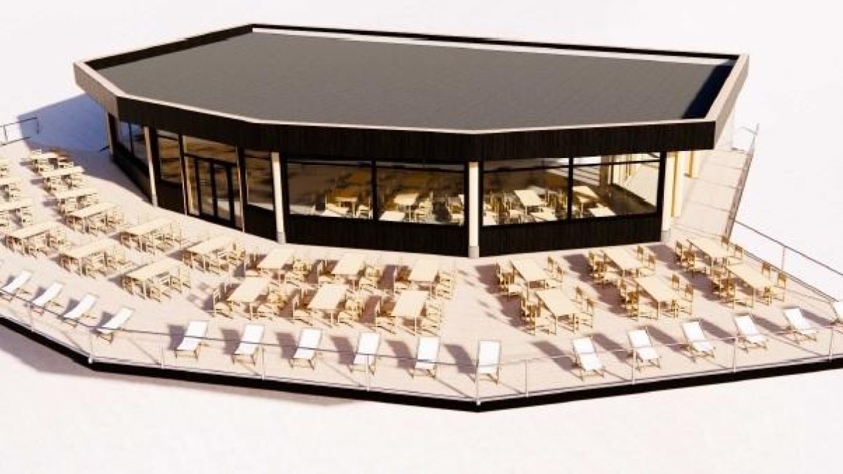 Un edificio “integrado” en el paisaje  -  La imagen virtual muestra el aspecto del futuro edificio, pero solo parte de él se verá desde el exterior. Una parte se adentrará en la montaña y la cubierta estará tapada por tierra y vegetación.